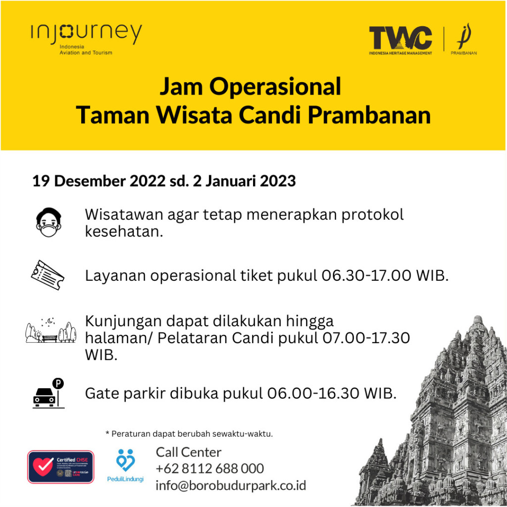 Jam Operasional Pramb Taman Wisata Candi