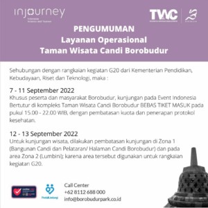 Informasi Kunjungan di Taman Wisata Candi Borobudur, 7-13 September 2022