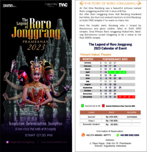 Roro Jonggrang 2023 Calendar of Event